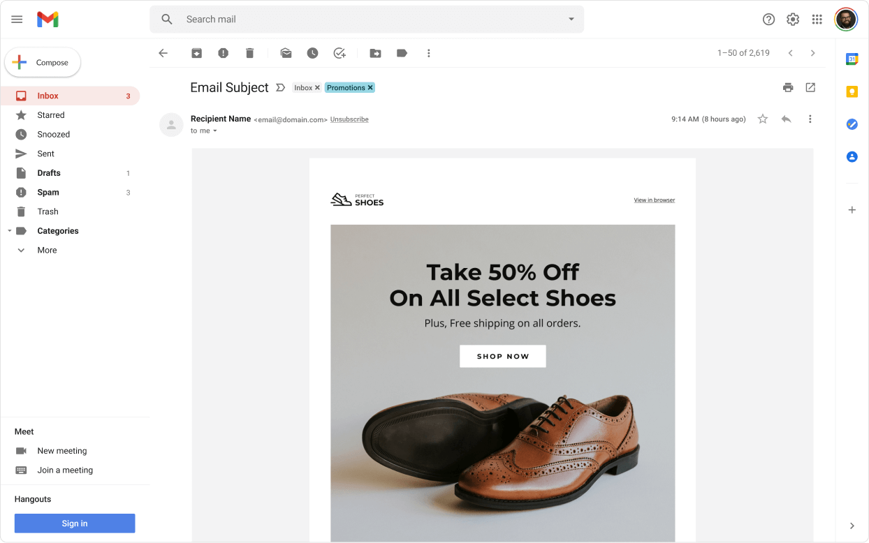 email screen